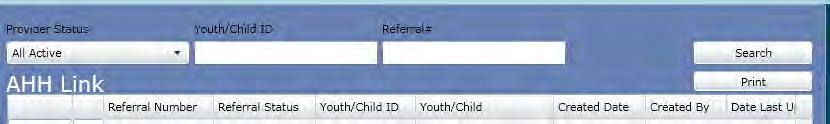 Referral Number unique identifier automatically assigned to each referral in the system Status the current status of the referral o In Process this referral is assigned to at least one provider s