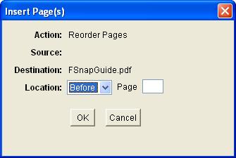 Chapter 6 - Using the Page Manipulation Menu Inserting Page(s) To insert page(s), select Page Manipulation > Insert Page(s) from the main menu.