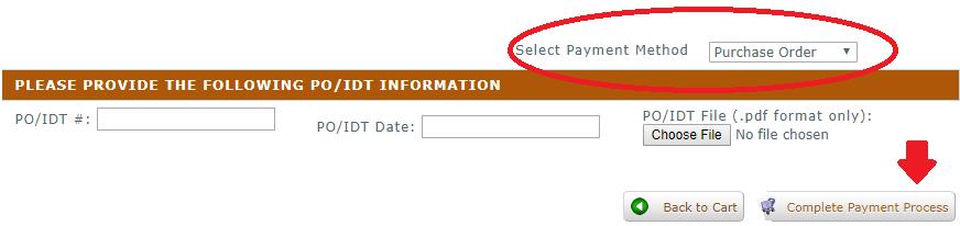 STEP 5B: PAYMENT WITH A PURCHASE ORDER PART 1 PART 2 Your registration receipt will be available for download and also sent to your