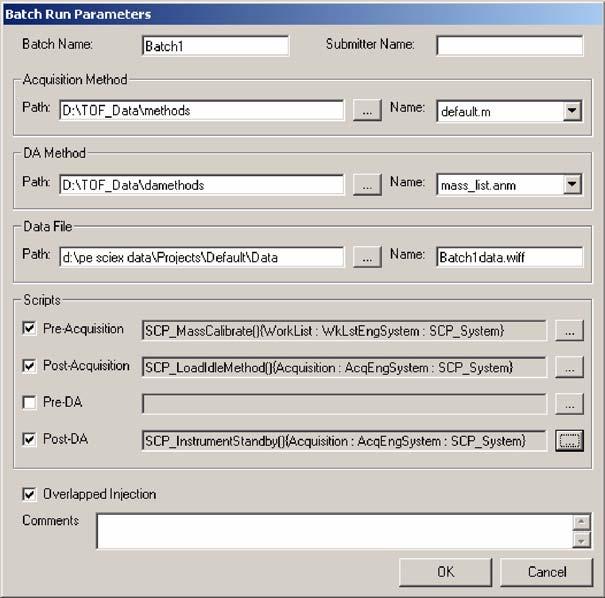 4 Data Acquisition Batch entry A batch is a sequence of samples that have common characteristics. You can add a batch to the end of a list of samples or insert a batch in front of a single sample.