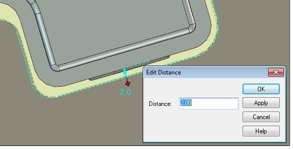 Select the Extrude shape - sometimes it is easiest to find and select in the Scene Browser-> When the mouse cursor crosses a sketch curve a red Square Handle appears in the middle of