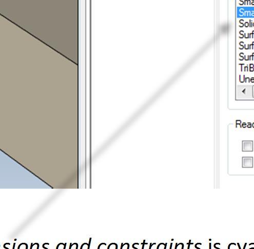SmartDimensions and constraints is