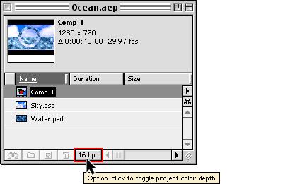 10 You can choose whether to work in 8-bit-per-channel or 16-bit-per-channel color mode for each project.