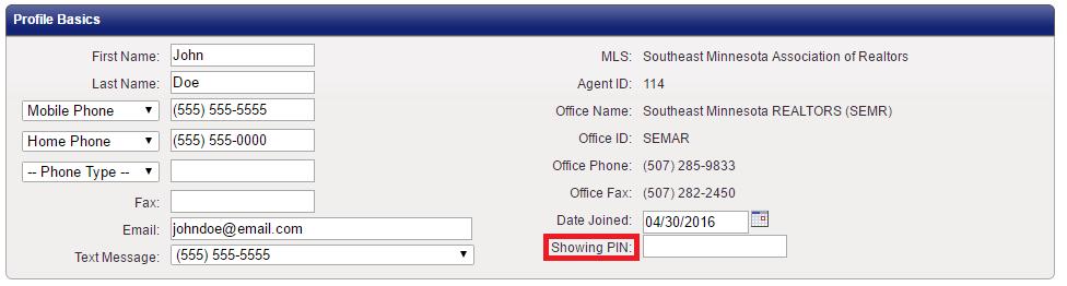 ) Showing Pin This is a unique number to the agent as a means of identification and is used as an additional security measure when calling to make appointments.