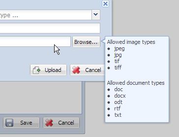 The Image type should be selected when picture file will be uploaded.