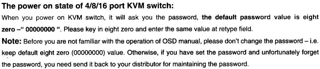 Before installation, please make sure all of peripherals and computers have been turned off 1 Connect the Keyboard, VGA, Mouse cables to the computer pons of KVM switch 2 Connect the Keyboard, VGA