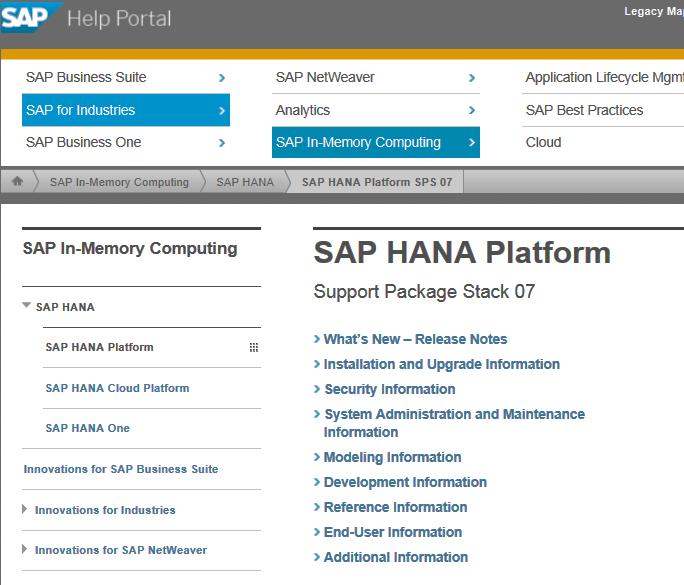 How to find SAP HANA documentation on this topic? In addition to this learning material, you find SAP HANA documentation on SAP Help Portal knowledge center at http://help.sap.com/hana_platform.