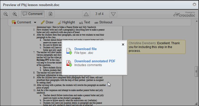 Select Download Annotated PDF to retain the instructor feedback.