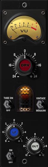 Quick reference The pre-amp simulator The VU style meter displays the internal gain level after the DRV dial. Hitting slightly the red metering area should be 'safe' distortion-wise.
