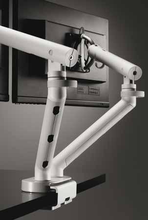 TECHNOLOGY OPTIONS Monitor weight range: 3-9kg Arm reach: 581mm (22¾ ) for desk clamp versions, 591mm (23¼ ) for slatwall