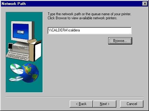 Type in the network path for your printer using the following format: \\COMPUTER\peripheral.