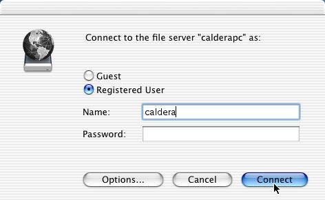 The caldera user does not need any