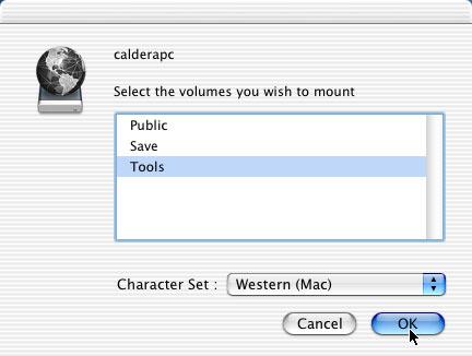 Select the Tools volume and click OK.