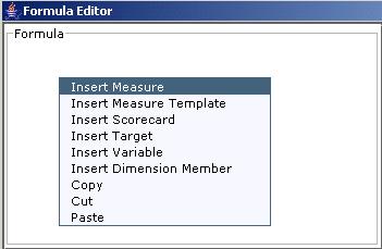 Additional ways to use functions, such as right-clicking in a formula to insert values such as measure results and scorecard scores.