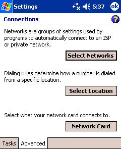 Pocket PC 2003 Note: These instructions are for a standard dial-up connection to an Internet Service Provider (ISP).