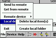 Delete File(s) or Folder(s) 1. Select item(s) that you wish to delete. You can only delete item(s) from one device at a time. 2. Tap on the File menu.