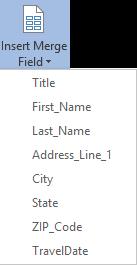 Step 3: Inserting Merge Fields After the main document is set and the recipient list is connected and edited, you are ready to insert the merge fields in the document.