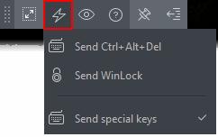 Actions - (Applies to Windows devices only) Send control commands to the endpoint. Send Ctrl + Alt + Del - Opens the Windows security screen.