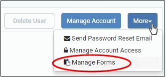 Add forms By default, the contact information of the user is mandatory and staff members can add more forms to include more details about the user.