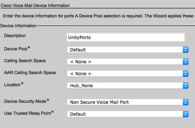 Step 4. Provide the Device Information such as Description, Device Pool, Calling Search Space and Location.