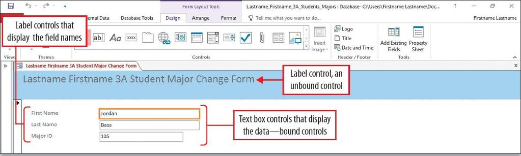 Modify a Form in Layout View and in Design View The Layout view enables you to see the data in the form as you modify it.