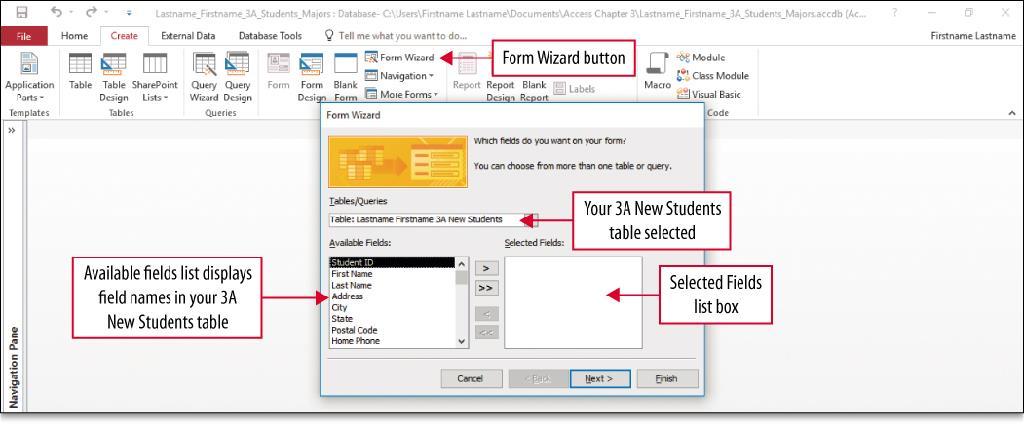 Create a Form by Using the Form Wizard The Form Wizard walks you step by step through the creation of a form and gives you more