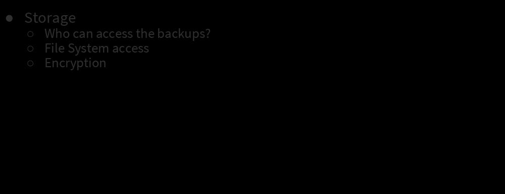 Backup Security Storage Who can access