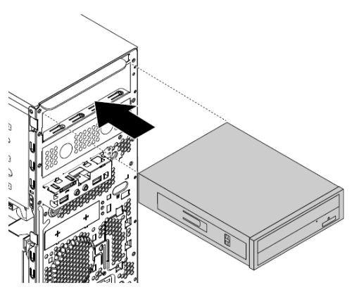 The drive should be positioned with the connectors on the inside facing the motherboard. The drive will require power from the PSU and a SATA connection from the motherboard.