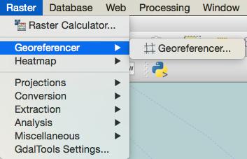 and restart the program. When it restarts, you will have the georeferencer option available to you on the toolbar beneath raster. 8.