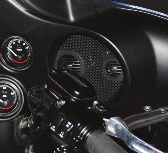 These are THE most efficient speakers you can buy for your Harley and their mounting hole pattern and spade electrical connections are exactly the same as the factory specification.