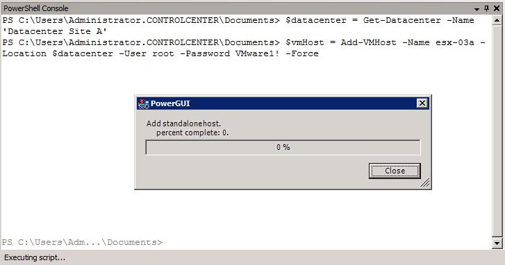 Adding the ESX Host To add the ESX host we need the datacenter to add it to.