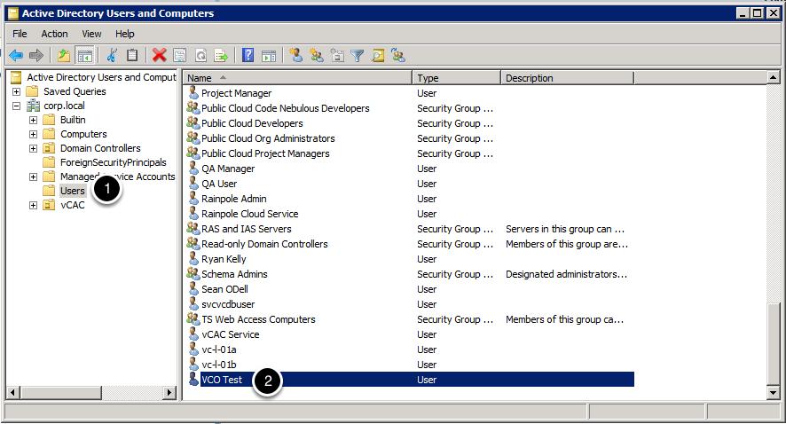 In Active Directory User and Computers, Select the Users Folder,