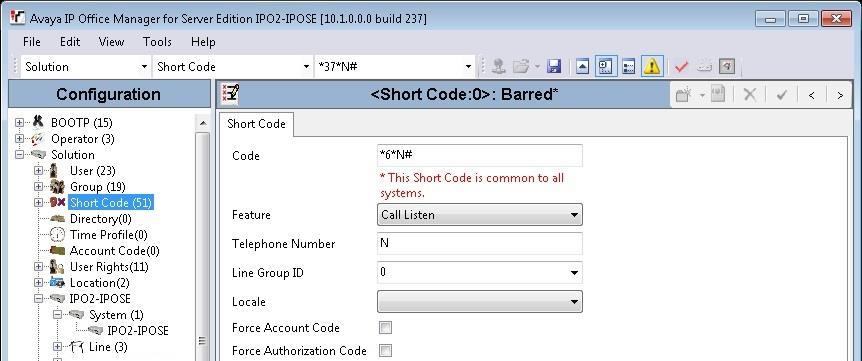Administer Short Code From the configuration tree in the left pane, right-click on Solution Short Code and select New from the pop-up list to add a new common short code for Call