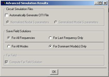 The Advanced Simulation Results dialog box appears.