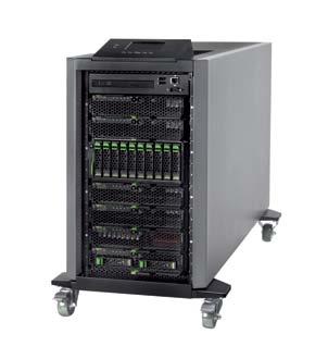 Server, storage and connection blades can be added or replaced without any additional cabling or administration effort.