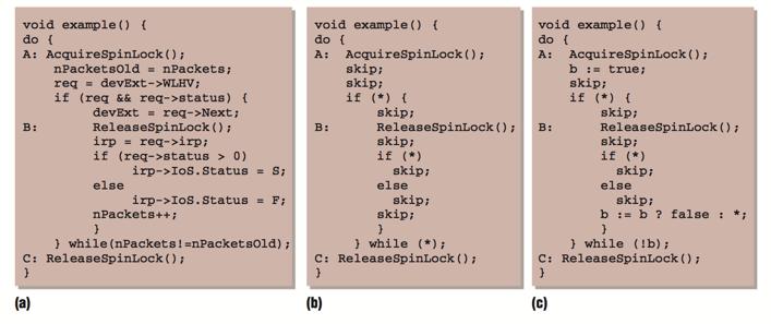 Slam Rules governing lock Iteratively refines boolean abstraction of program to determine if there exists path that violates rules T. Ball and S.K.