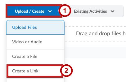 Web Link To create a topic based on a web address or URL: 1. Click the Upload/Create button within the module (See Figure 22