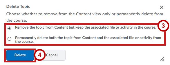 To Delete a Topic: 1. Click the drop-down arrow to the right of the topic title (See Figure 50). 2. Click Delete Topic (See Figure 50). Figure 50 - Delete Topic 3.