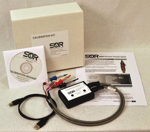 This kit includes an SOR Calibration Interface and SOR Calibration Manager software that allows the user to verify, adjust and re-calibrate a device from scratch to implement turndown and zero