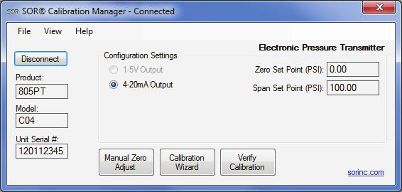 NOTE: It is recommended to disconnect from a device before you exit the application or unclip/disconnect any Calibration Interface leads.