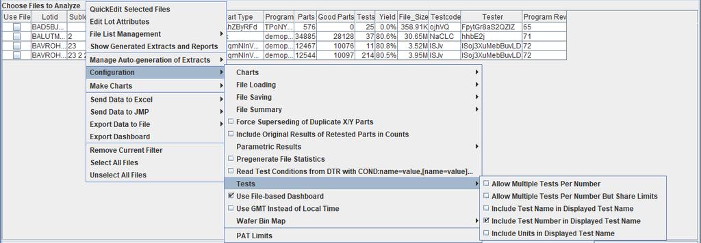 Display Scaled Test Results When selected, if the test records contain a format string, it Using Format String will be used to format the displayed test values.