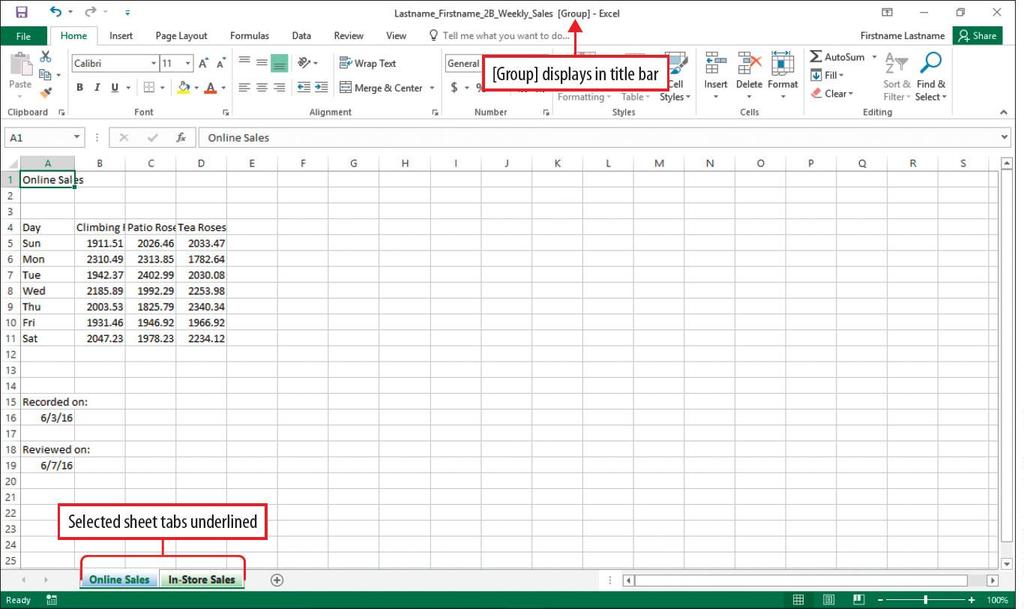 Edit and Format Multiple Worksheets at the Same Time You can enter or edit data on several worksheets at the same time by