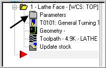 If changes are required to this toolpath just click on the parameter icon and the Screens from steps 4 through 8 will be available.