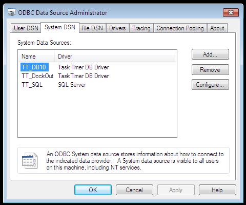 18. Double click System Data Soruce "TT_DB10" within Tab "System DSN".