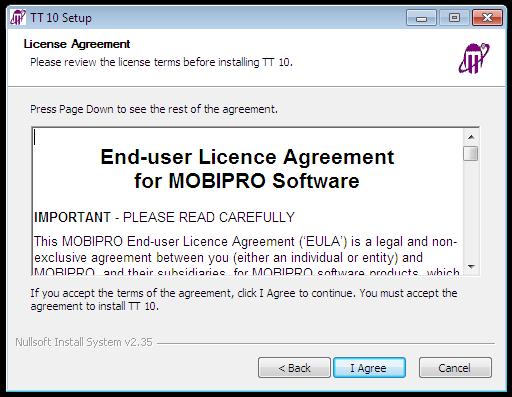 5. Please read "End User License Agreement carefully. If you accept this agreement, click "I agree". 6. On the next screen you will be able to select the kind of installation you need to complete.