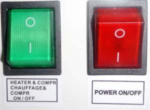 5. Turn On Heater/Compressor Power (Green) Switch to (I) Position. Switch should light to indicate power on. 5.1. GFCI Faults? Go to Step 6 5.2.