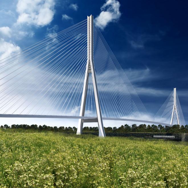 Component Key Features: Bridge Two design types could be used for this signature Bridge: o o Suspension, which is recognized by its elongated M shape; or Cable-stayed, which has more of an A shape.