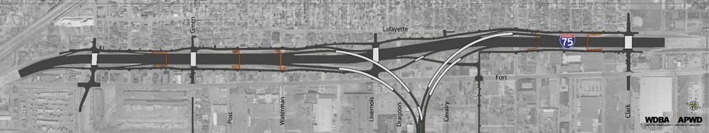 Component Key Features: Michigan Interchange to Interstate-75 Primary connecting ramps to and from the US POE: Local