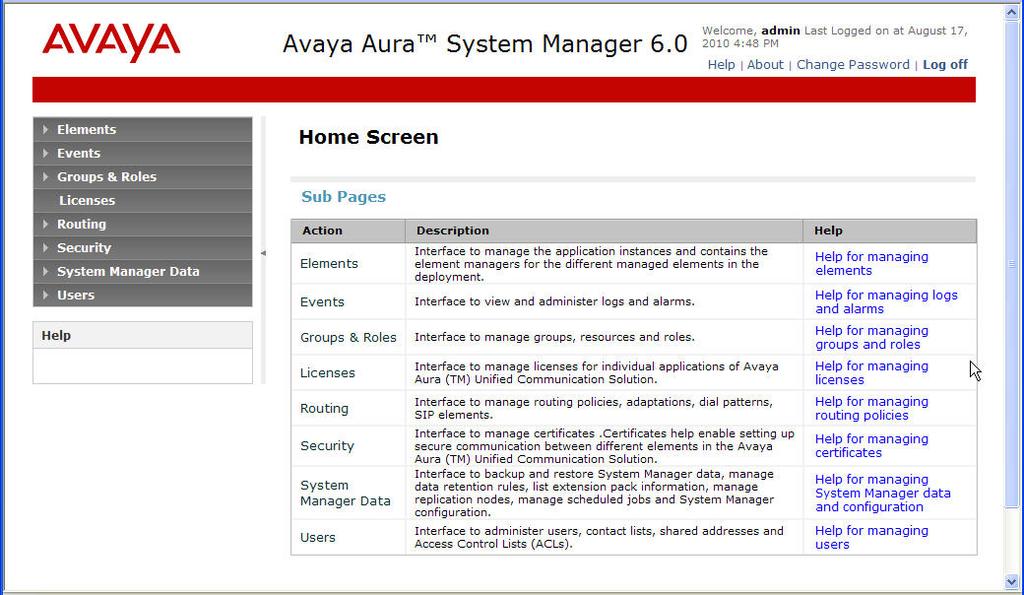 4. Configure Avaya Aura Session Manager This section describes the administration steps for Session Manager that implements the Survivable SIP Gateway Solution.
