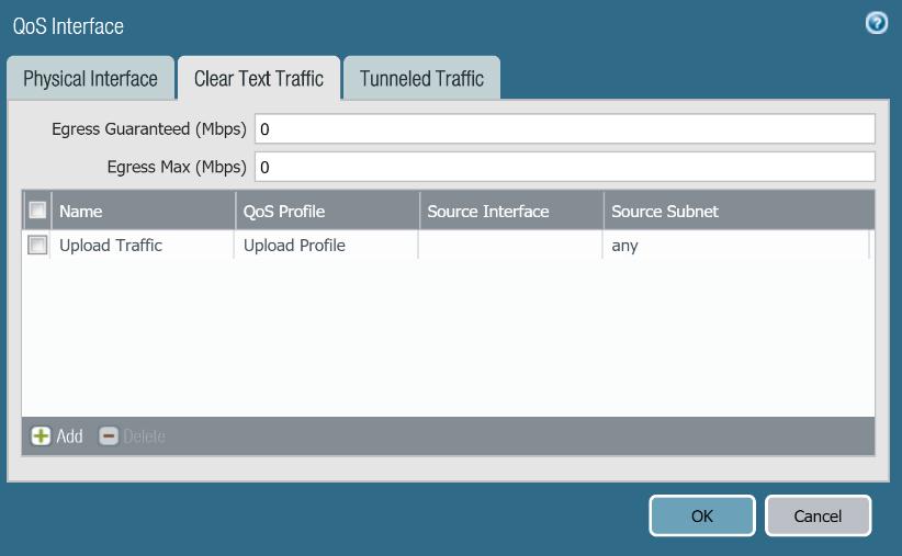 Under Default Profile section select default profile for both, Clear Text and Tunnel Interface fields. iv. Switch to Clear Text Traffic tab, then click on Add button to create a new entry.
